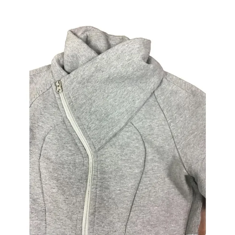 Lululemon Cozy Cuddle Up Asymmetrical Zip Jacket High Collar Gray Size 2